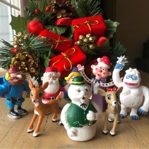 Rudolph the Red-nosed Reindeer set of 8 figures EUC